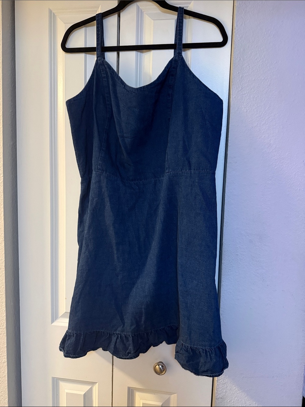 Old Navy Dark Denim Blue Ruffle-Hem Camisole